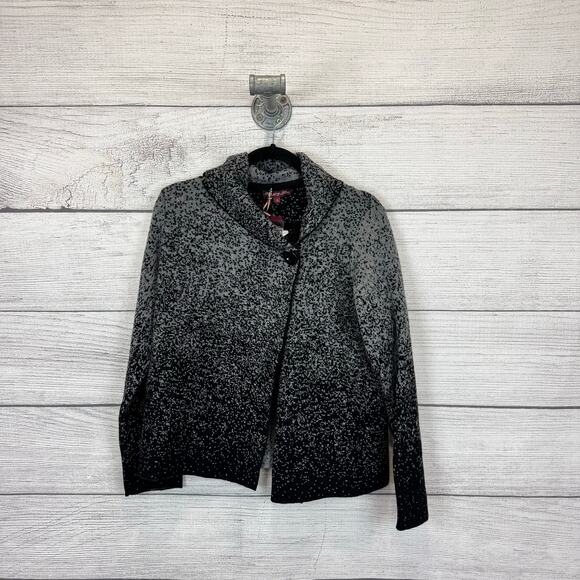 Betty Betty Women's Gray & Black Single Button Sweater Cardigan Size Small - Picture 1 of 7
